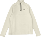 Beige long-sleeve shirt with a zipper on a white background